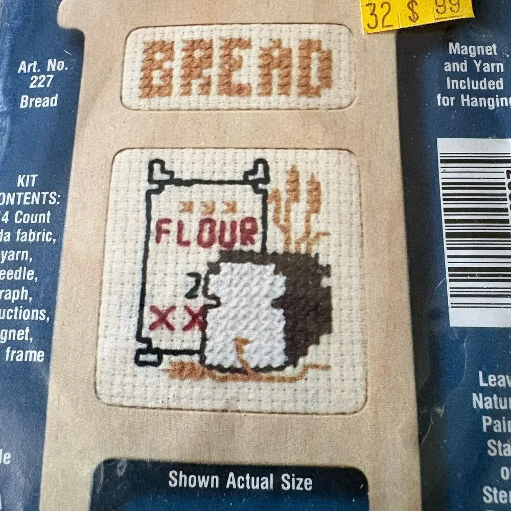 Bread Vintage Counted Cross Stitch Kit by Stitch N Frame for NeedleMagic - 1980s